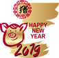 2019年新年快乐中国年传统复古元素氛围PNG素材
