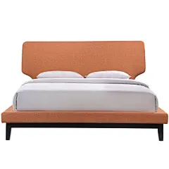 BETHANY QUEEN BED FRAME  (MOD-5237) : (MOD-5237) Broad and luxurious, the Bethany queen size platform bed is an instant centerpiece for any modern bedroom. Mid Century Modern Bed. Mid Century Bed
