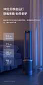 韩国大宇无叶风扇家用低噪落地扇循环空气净化风扇电扇立式塔扇V8-tmall.com天猫