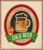 Vintage Cold Beer Poster. Vector illustration._Yestone