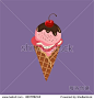 Ice Cream Cone Strawberry Illustration Vector