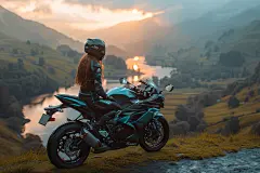 驾驶机车人物图片摄影图