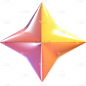 通用3D立体十字星星元素素材