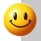 PSD expressive elation isolated 3d emoji face on png background