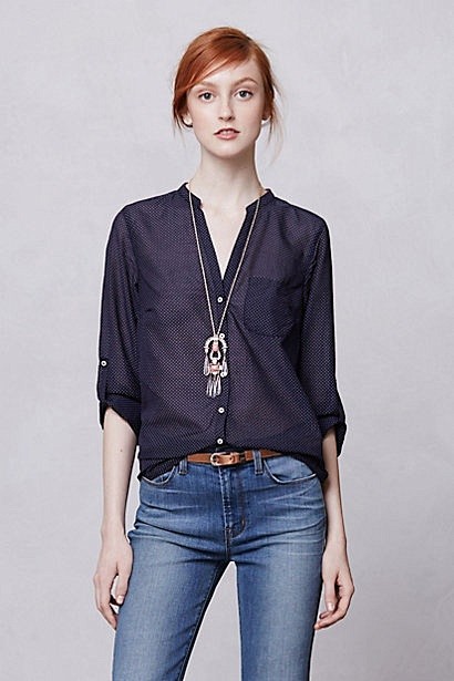 Indigo-Ruled Buttond...
