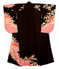 Black pink kimono cherry blossoms