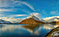 General 2048x1278 Faroe Islands nature sky clouds water snow reflection