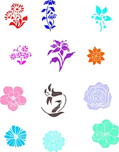 喇叭花  - 源文件下载【酷图网】花,插画,图标,月季花,喇叭花,