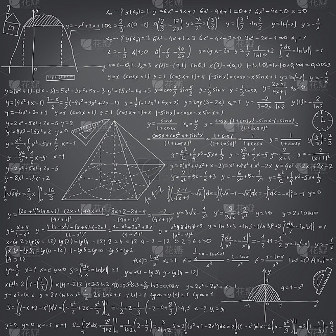 黑板上写着数学公式