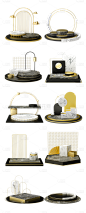 素材组合-3D大理石展台