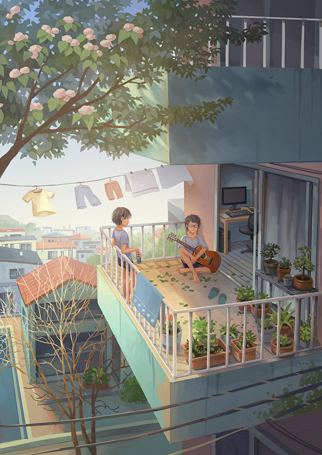 插画：马来西亚画师K+3作品-一段故事，...
