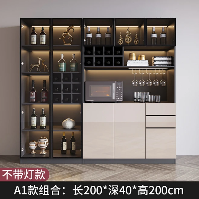 酒柜现代简约定制玻璃门轻奢高档靠墙满墙实木餐边柜客厅展示酒柜-tmall.com天猫图片_周年庆Alla图片素材-花瓣网