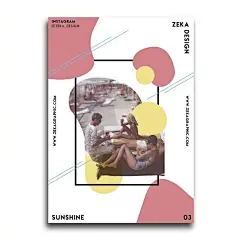 活动色彩与几何形状人物海报  Zeka Design ​​​​