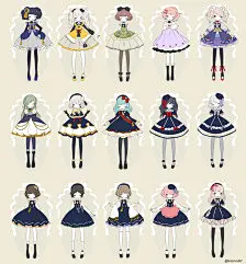 动漫 插画 人物 萝莉 洋服 洛丽塔 洋装 Lolita 哥特 素材 多人物 のはな [pixiv] 