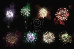 免抠烟花海报装饰元素新年圣诞元宵节日礼花PNG免扣图片设计素材-淘宝网