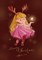 每日插画推荐 主题是圣诞的迪士尼小公主～把云妮洛普也加上去了 因为也算公主吧 哈哈 via：小阿尔法Alpha ​​​​