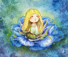 拇指姑娘-怡本__涂鸦王国插画