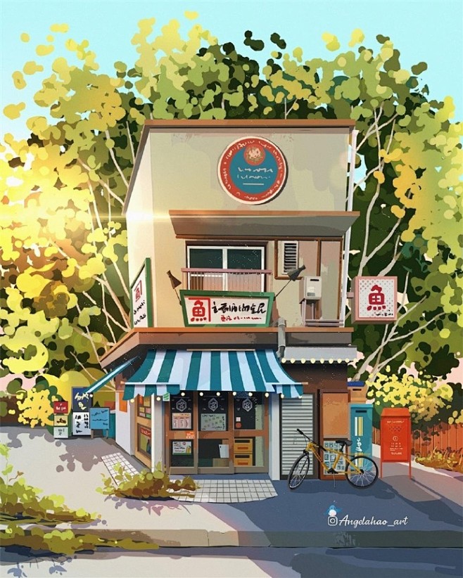 插画师 Angela H 把日本街头小店...