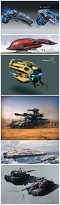 科幻机甲飞船飞机飞行器载具 装甲坦克 概念设计游戏原画参考素材 CG原画参考设定  全部高清图片2000张整理  6毛