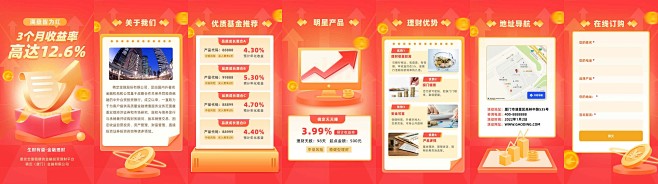 H5翻页投资理财保险证券金融行业企业宣传...