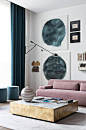 uyesurana: “blush pink with teal and gray accents for living room ”