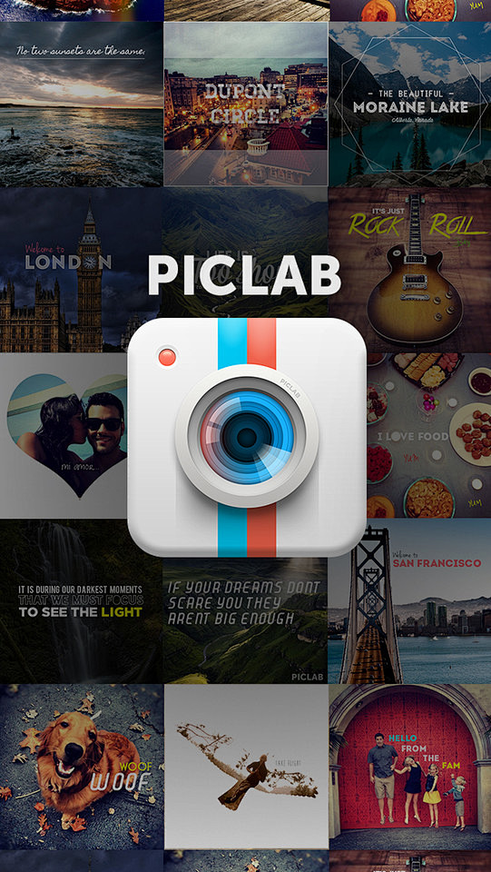 PicLab照片编辑手机应用启动界面设计...