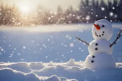 冬天户外冬季雪人摄影图