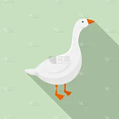 农场,图标,扁平化设计,鹅肉,可爱的,农业,商务,食品,猪