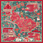 节日儿童学生 芬兰地图方巾 圣诞老人 创意新年礼物 涤丝丝巾-淘宝网