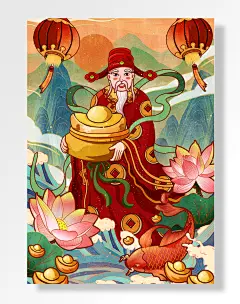 国潮手绘卡通风格