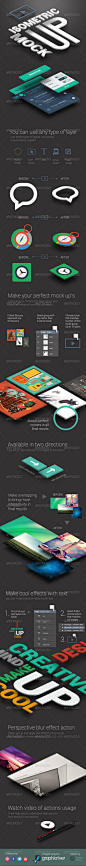 扁平化设计Isometric Mock-UP Actions - Actions Photoshop #素材# #色彩# #客户端# #UI# #iOS#