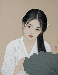 字裏行間采集到浣溪沙-工笔当代人物绘画