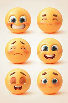 黄色表情包绘画素材