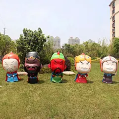 卡通三国历史人物摆件Q版关羽张飞赵云马超黄忠雕塑模型美陈装饰-淘宝网