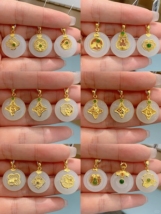 周大生金镶玉吊坠-花瓣网