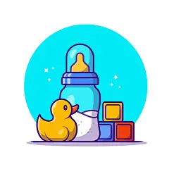 儿童玩具，奶瓶手绘卡通矢量插画矢量图素材