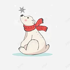 可爱围巾北极熊手绘矢量图高清素材 北极熊 卡通 可爱 大熊 影子 手绘 矢量图 红色围巾 雪花 元素 免抠png 设计图片 免费下载 页面网页 平面电商 创意素材