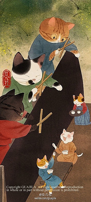 #畫猫·梦唐# 终于熬到周五啦！网瘾老人...