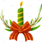 圣诞节手绘插画-蜡烛