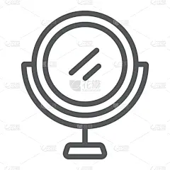 化妆用品,个人随身用品,镜子,舞台化妆,线图标,直的,小的,移动式,品牌名称,绘制
