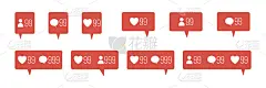 堆栈的社交媒体网络在线聊天通知