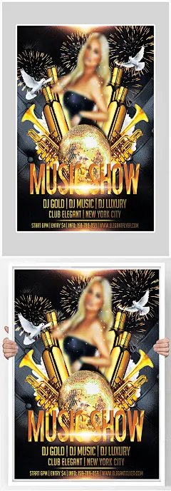 国外音乐狂欢夜店蹦迪海报设计