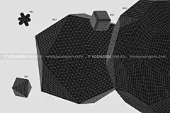 250抽象艺术潮流网格多边形3d三维立体几何图形海报设计矢量素材下载_颜格视觉