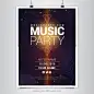 Modern music party poster with geometric shapes Free Vector