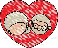 彩色图片,贺卡,心型,有色粉笔画,可爱的,祖母,请柬,男人,剪影,问候