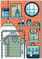 Monocle : We created an opening two-page illustration for Monocle issue 67 to introduce their editorial on retail and shopping in the high street.