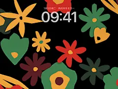 苹果系统自带壁纸•花丛•彩色2