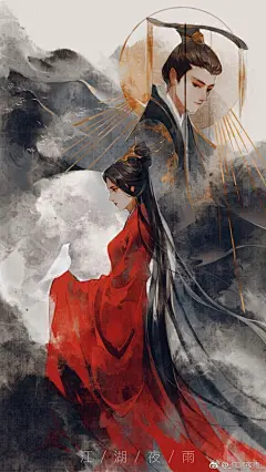 手绘古风人物系列-一双... 古装情侣&amp;美人背影 &amp; 古风美人&amp;手绘情侣头像&amp;古风场景&amp;古风意境&amp;古风手绘&amp;古风风景&amp;唯美古风&amp;一生一世一双人... (658×1169)