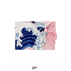 原创作品（多图）:OOIN 冲浪里樱花 风吕敷 绉布 70cm/和风方巾日式包袱皮礼物包装 - 手工客，手工艺人和设计师的分享生活社区