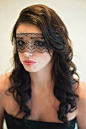 Masquerade Mask - Black Lace Mask - Mardi Gras Mask - Womens Eye Veil Costume - Strapless Face Lace Masks - Prom- Party - Theater - Ball Add a